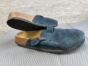 Betula Clog Shoes Womens Size 7 Blue Suede Slip On Comfort Sandals EU 38